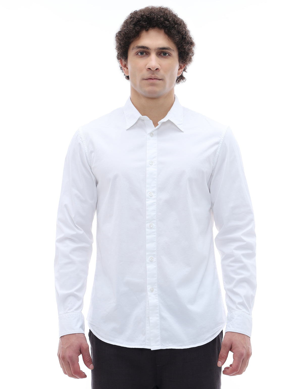 Regular Fit Cotton Regular Collar Shirt - White