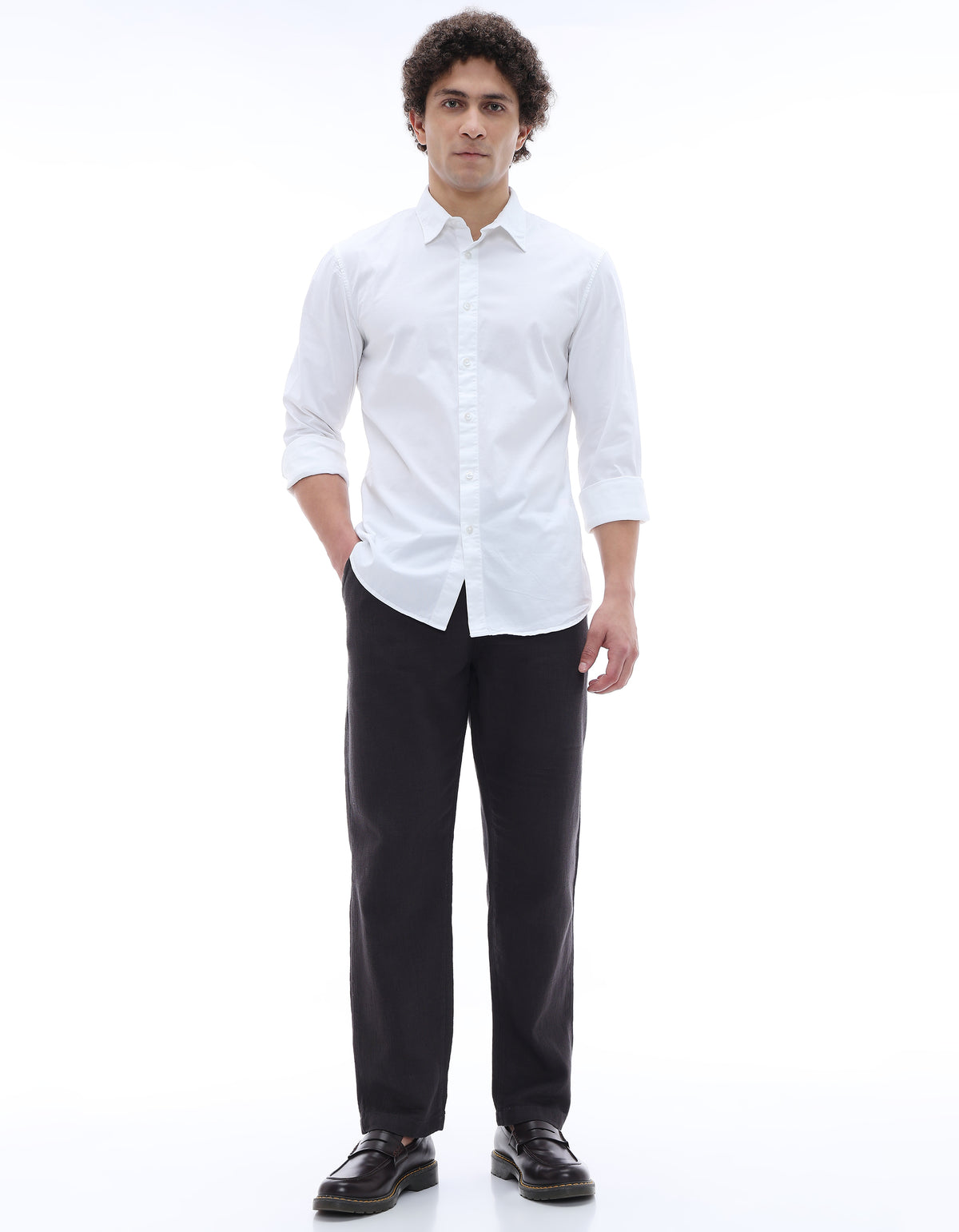 Regular Fit Cotton Regular Collar Shirt - White