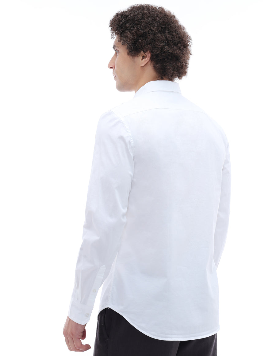 Regular Fit Cotton Regular Collar Shirt - White
