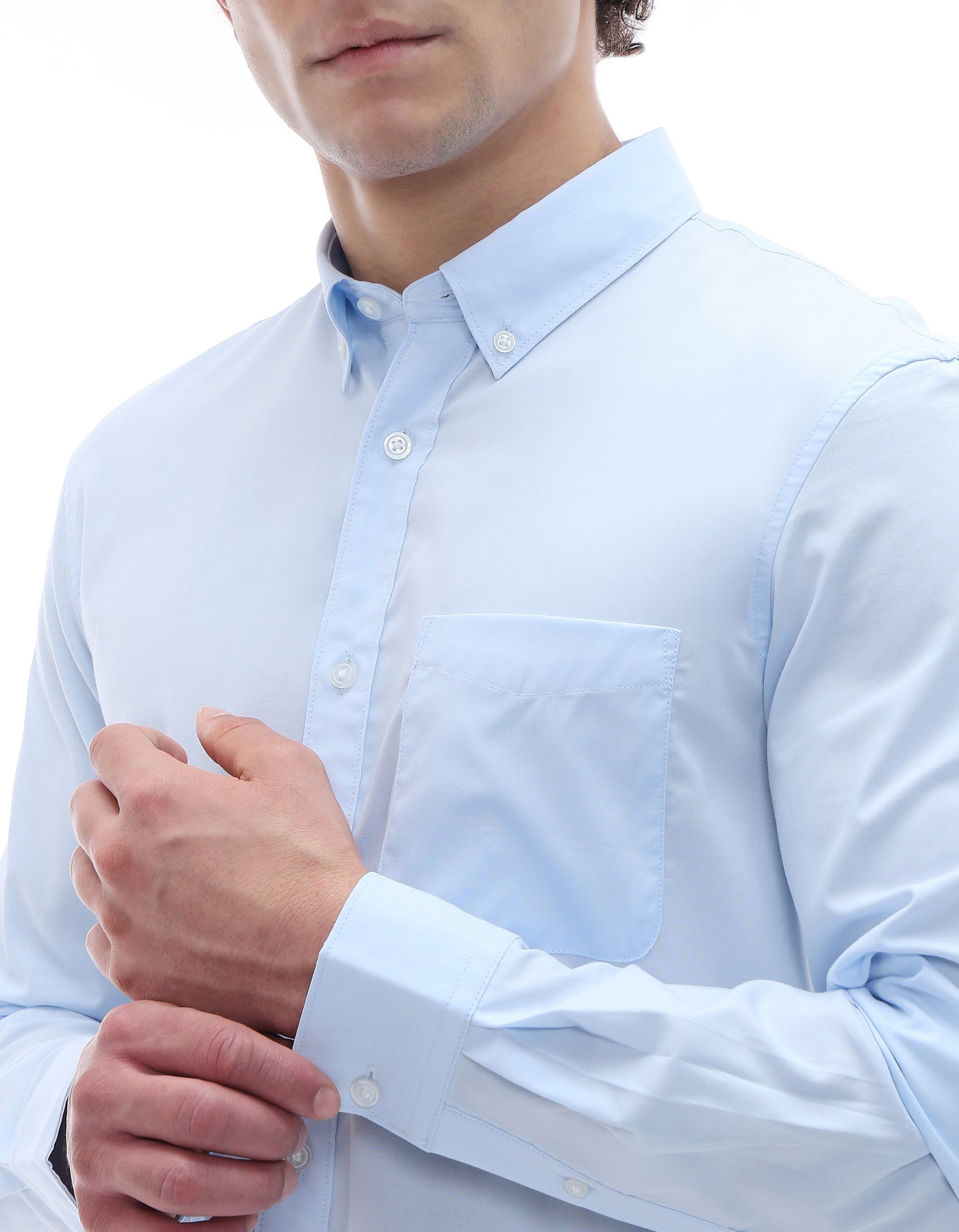 Regular Fit 100% Cotton Regular Collar Shirt - Blue