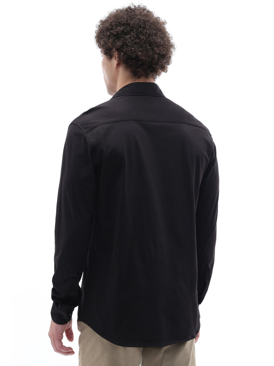 Regular Fit 100% Cotton Shirt - Black