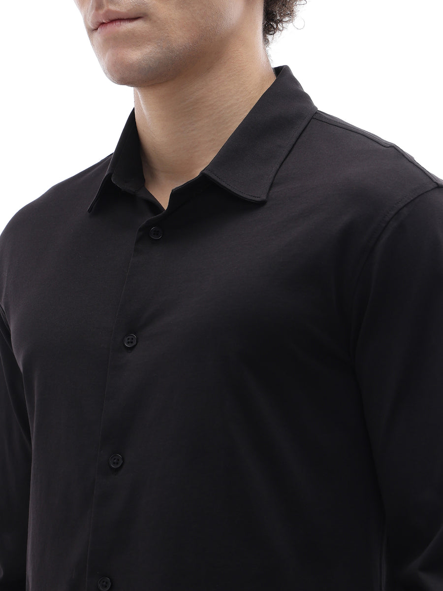 Regular Fit 100% Cotton Shirt - Black