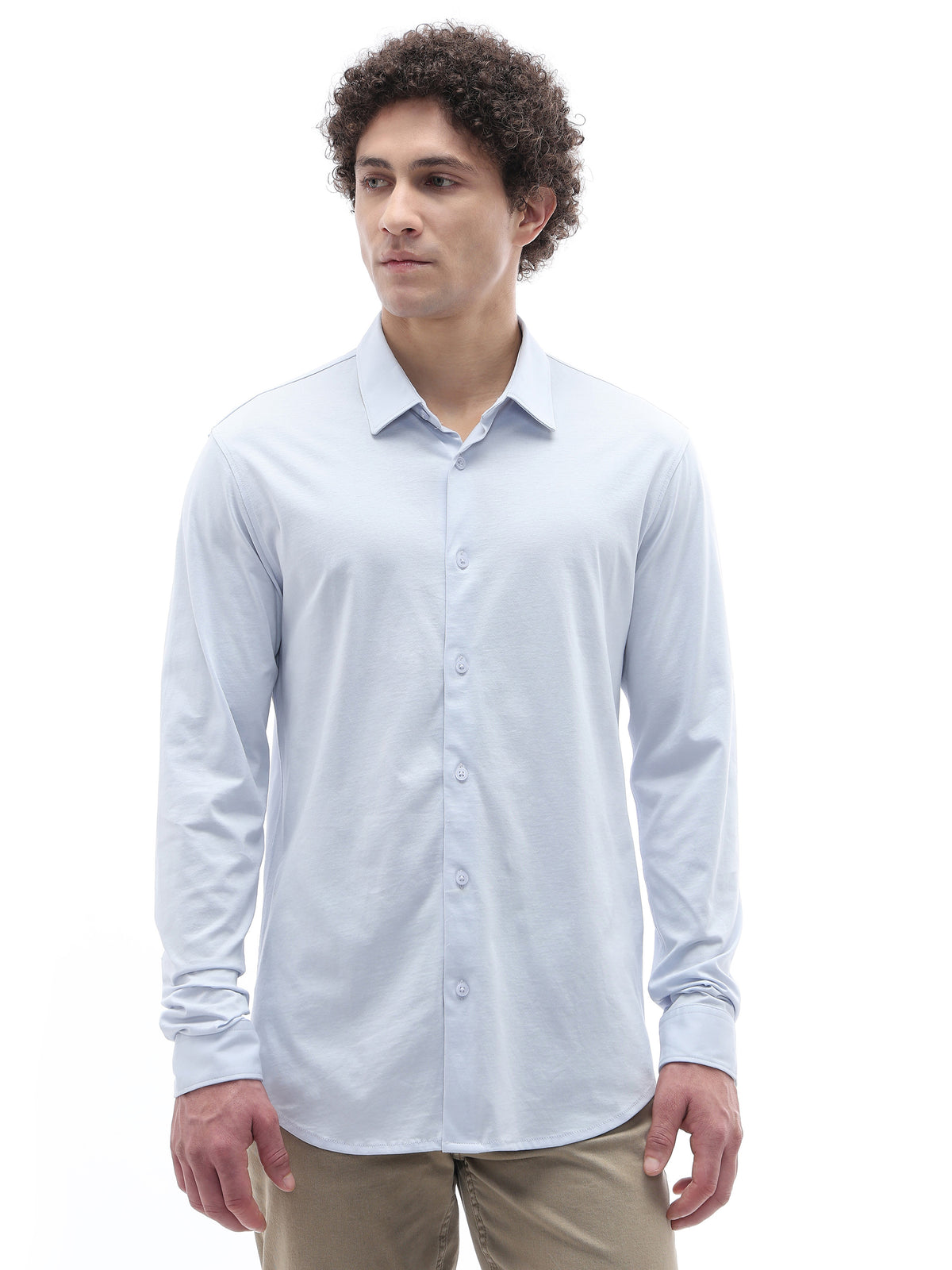 Regular Fit 100% Cotton Shirt - Blue