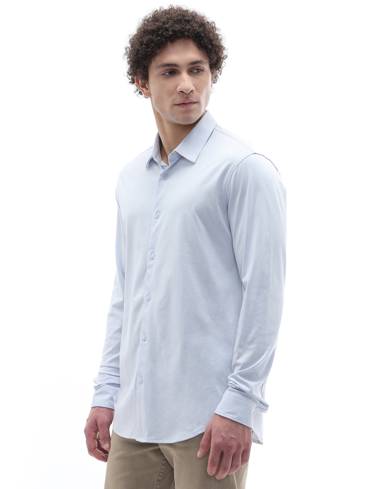 Regular Fit 100% Cotton Shirt - Blue
