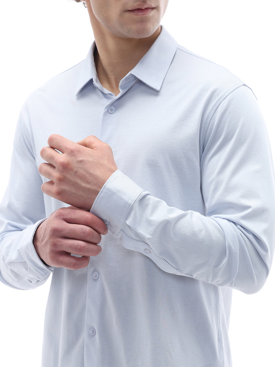 Regular Fit 100% Cotton Shirt - Blue