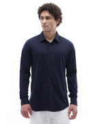 Regular Fit 100% Cotton Shirt - Navy Blue