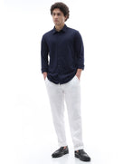 Regular Fit 100% Cotton Shirt - Navy Blue