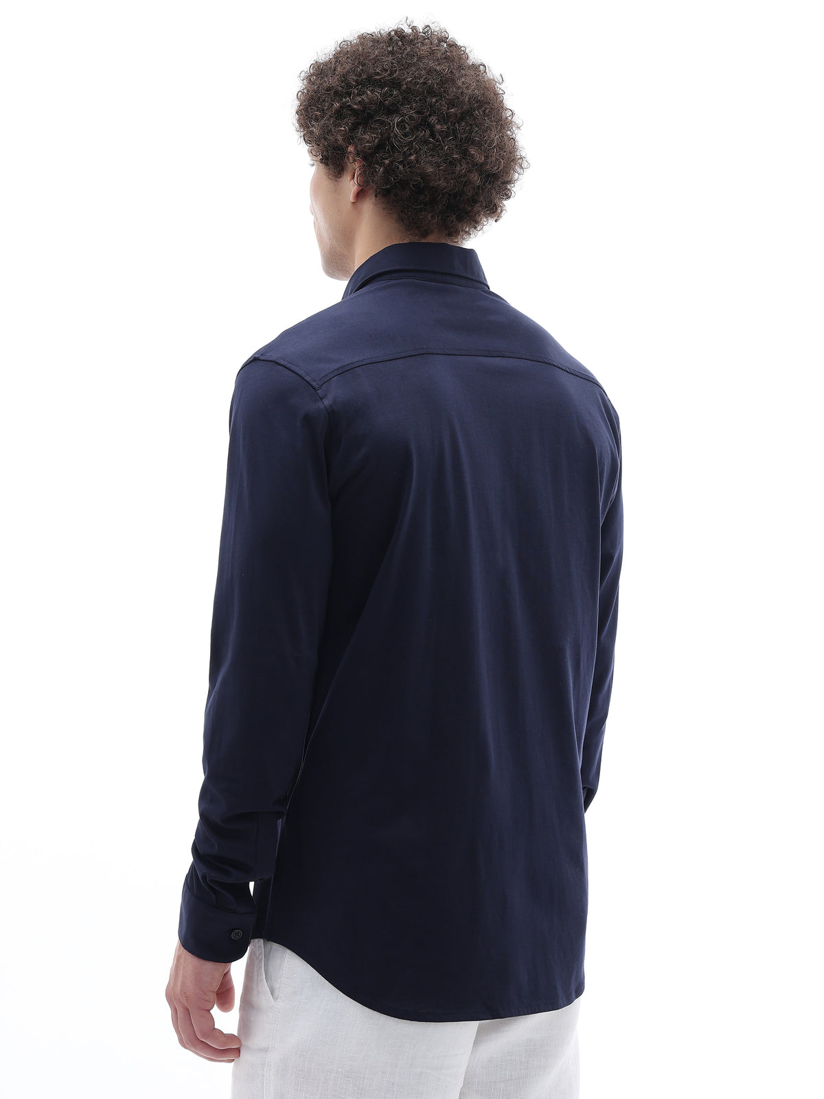 Regular Fit 100% Cotton Shirt - Navy Blue