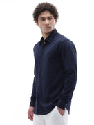 Regular Fit 100% Cotton Shirt - Navy Blue