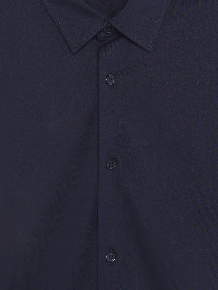 Regular Fit 100% Cotton Shirt - Navy Blue