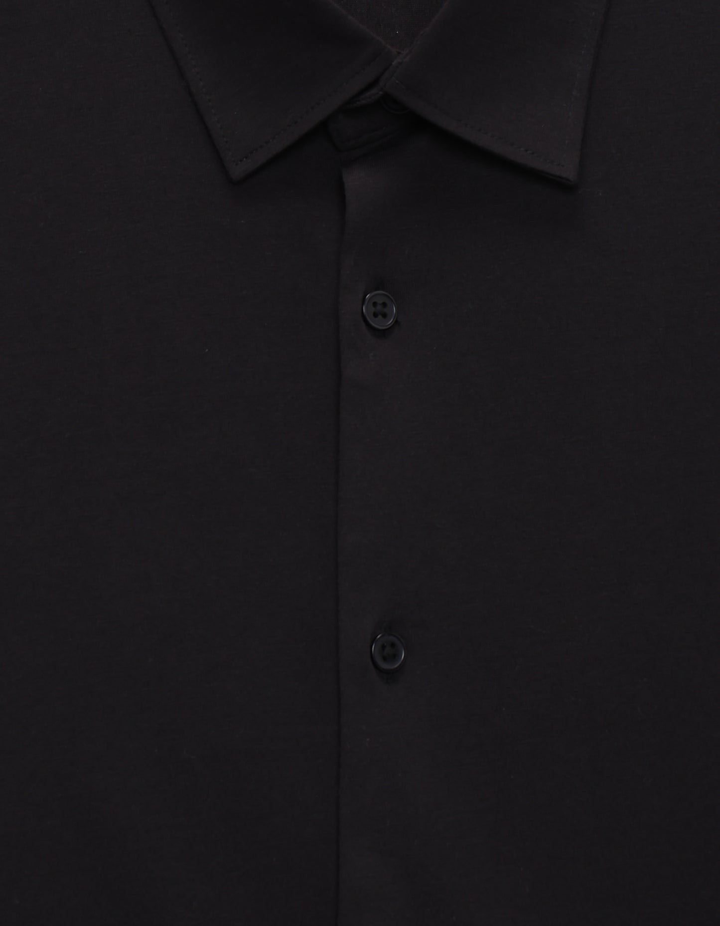 Regular Fit 100% Cotton Solid Spread Collar Shirt - Black