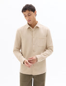 Regular Fit Polyester Spread Collar Shirt - Beige