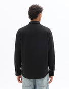 Regular Fit Polyester Spread Collar Shirt - Black