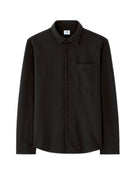 Regular Fit Polyester Spread Collar Shirt - Black