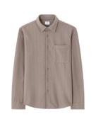 Regular Fit Polyester Spread Collar Shirt - Taupe