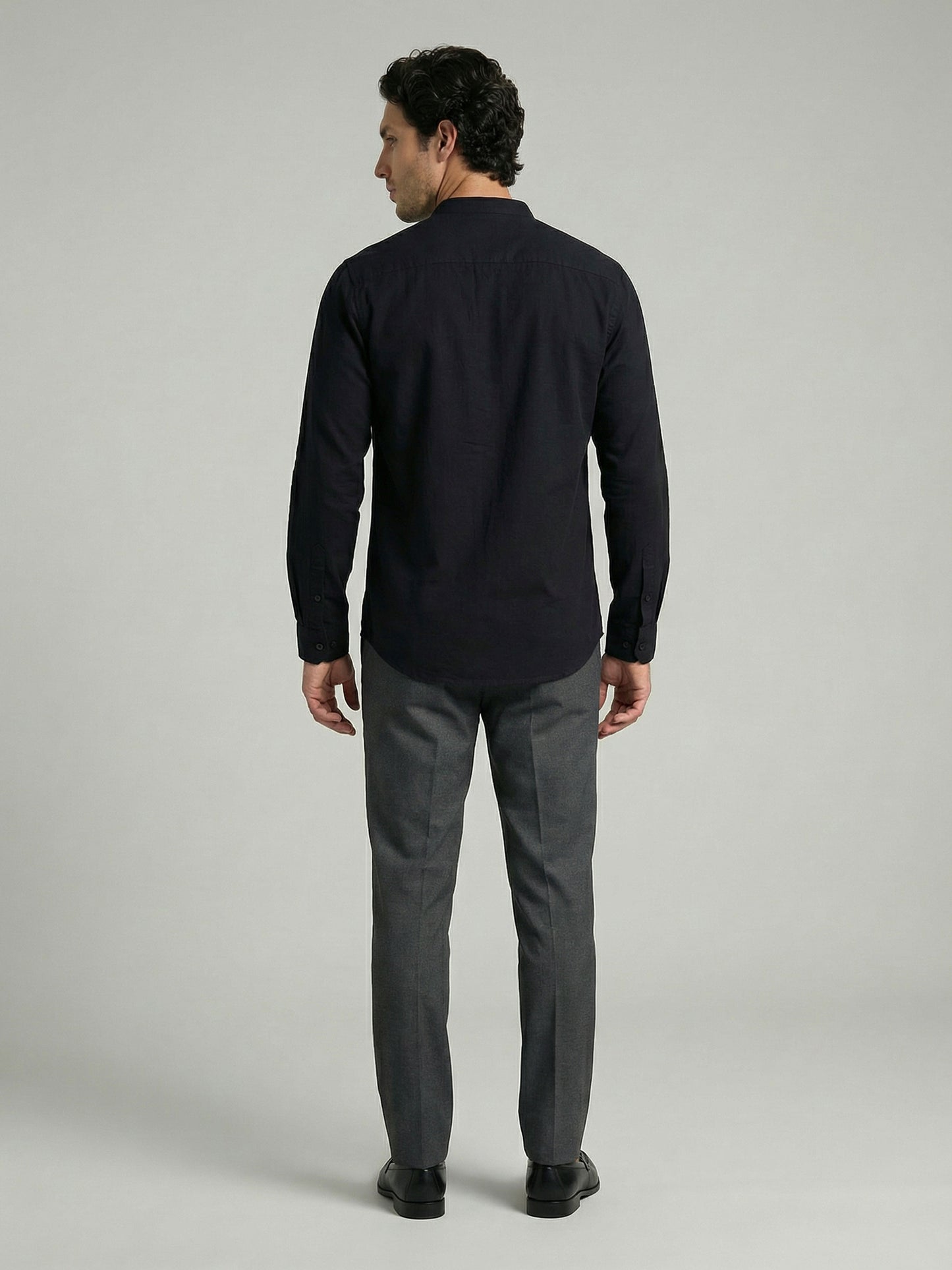 Celio Men Black Solid Regular Fit Cotton Shirts