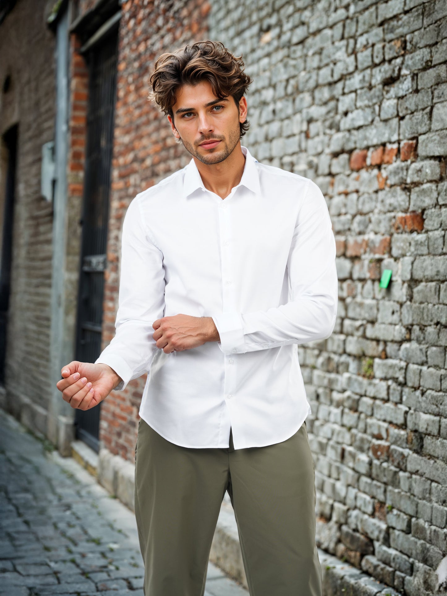 Celio* Men White Solid Slim Fit Cotton Shirts