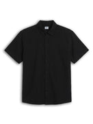 Regular Fit 100% Cotton Textured Shirt - Black