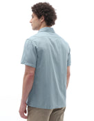 Regular Fit 100% Cotton Textured Shirt - Blue