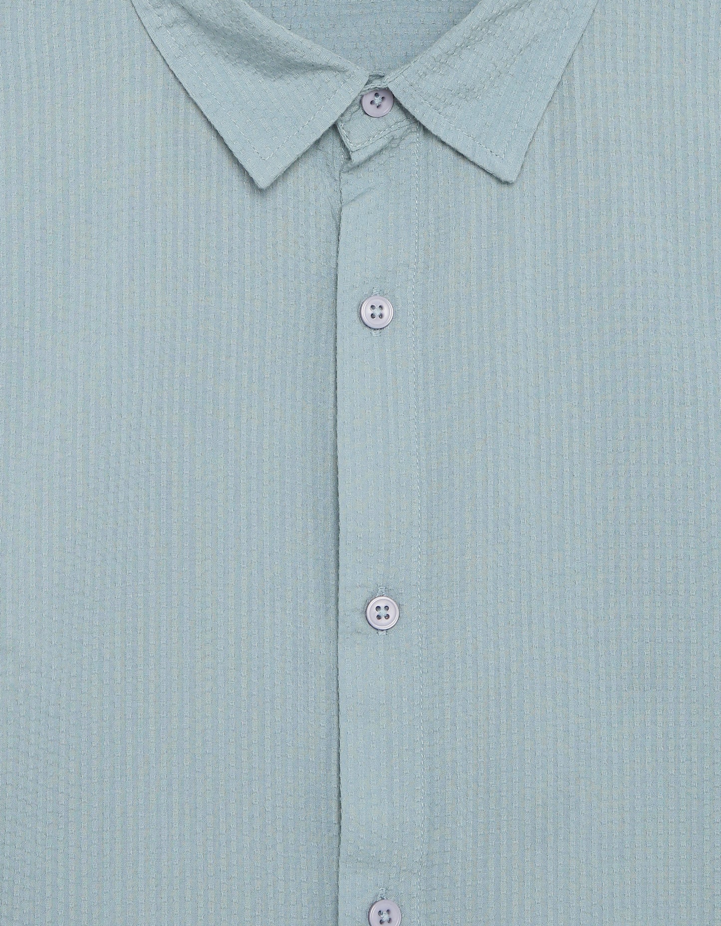 Regular Fit 100% Cotton Textured Shirt - Blue
