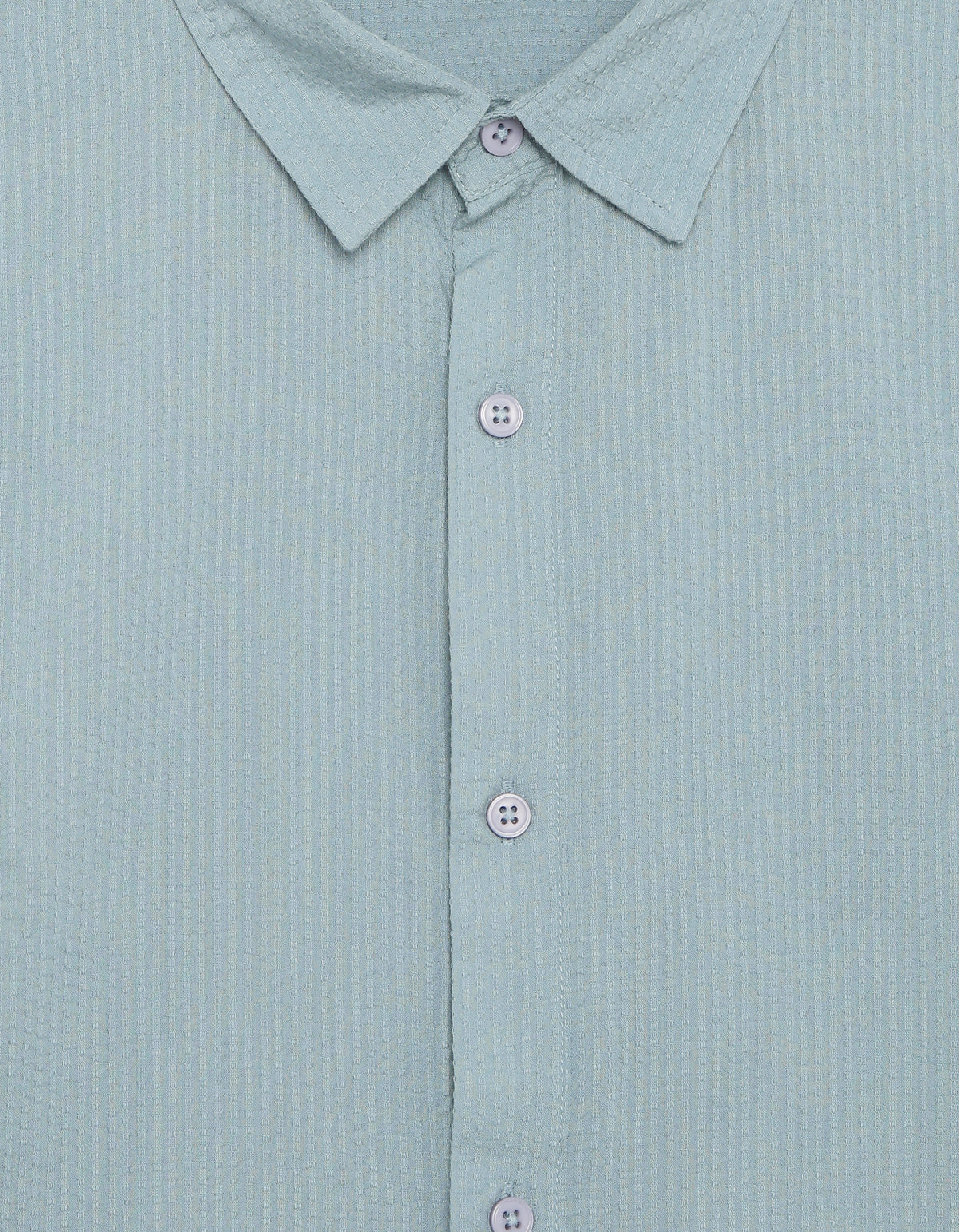 Regular Fit 100% Cotton Textured Shirt - Blue