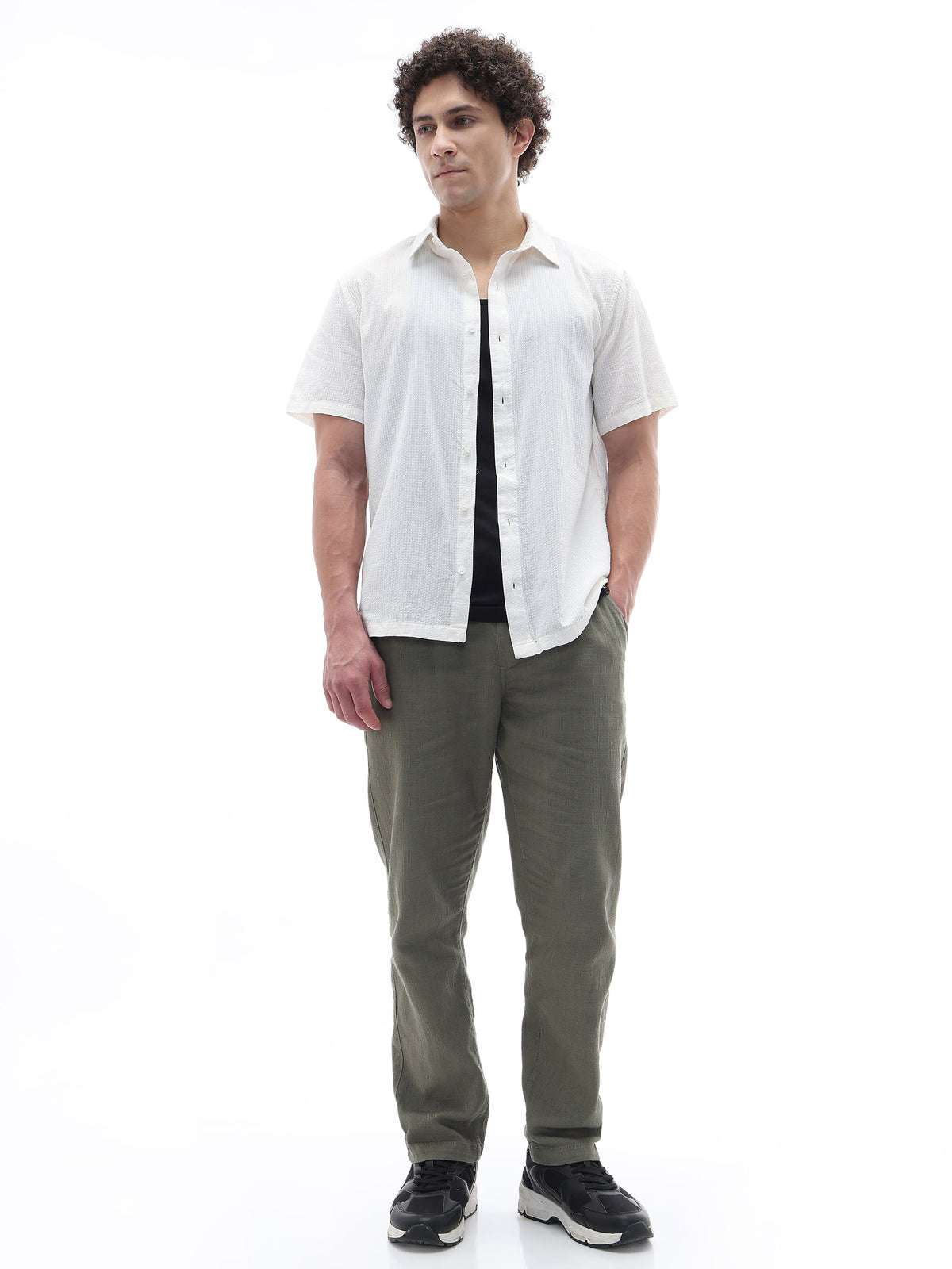 Regular Fit Textured Shirt - Off White
