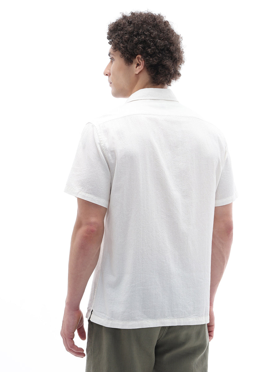 Regular Fit Textured Shirt - Off White