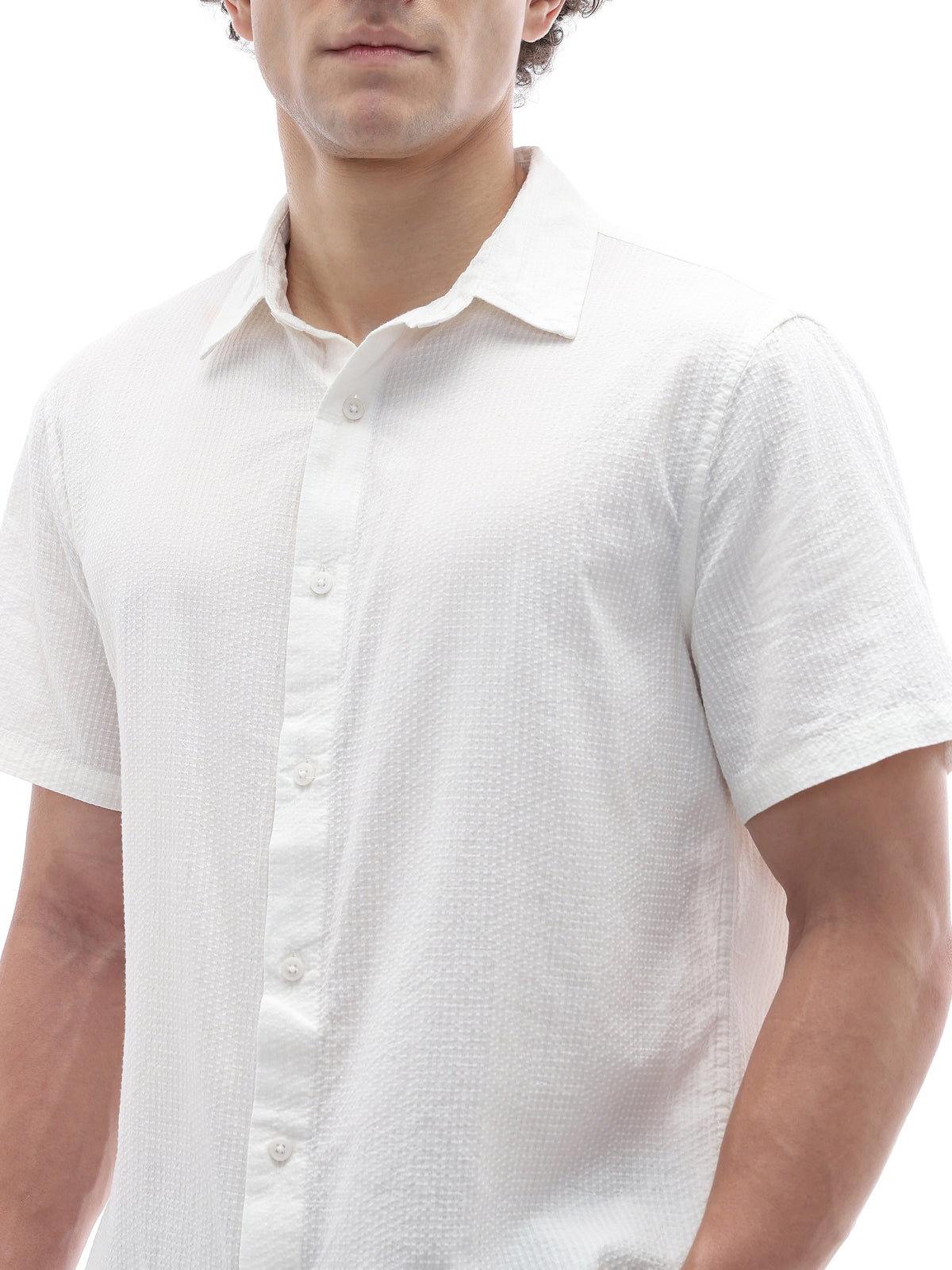 Regular Fit Textured Shirt - Off White