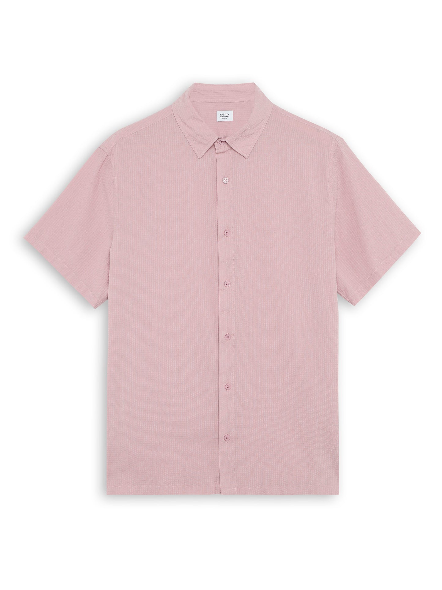 Regular Fit 100% Cotton Textured Shirt - Purple