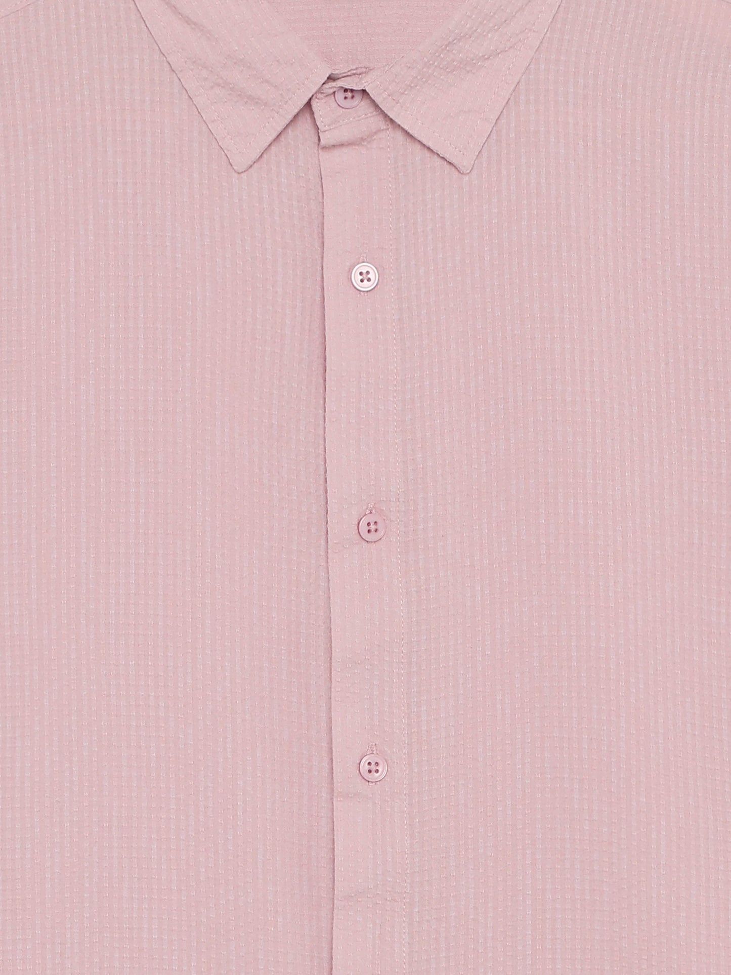 Regular Fit 100% Cotton Textured Shirt - Purple