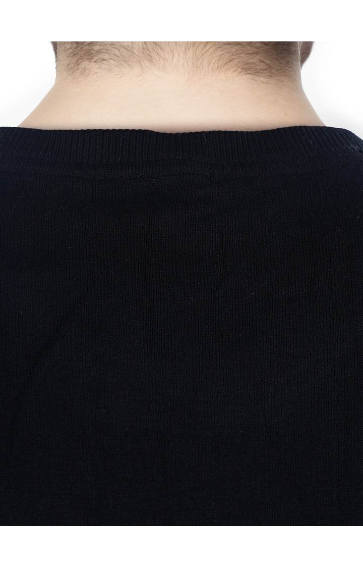 Celio* Solid Oversized Viscose Black T-Shirt