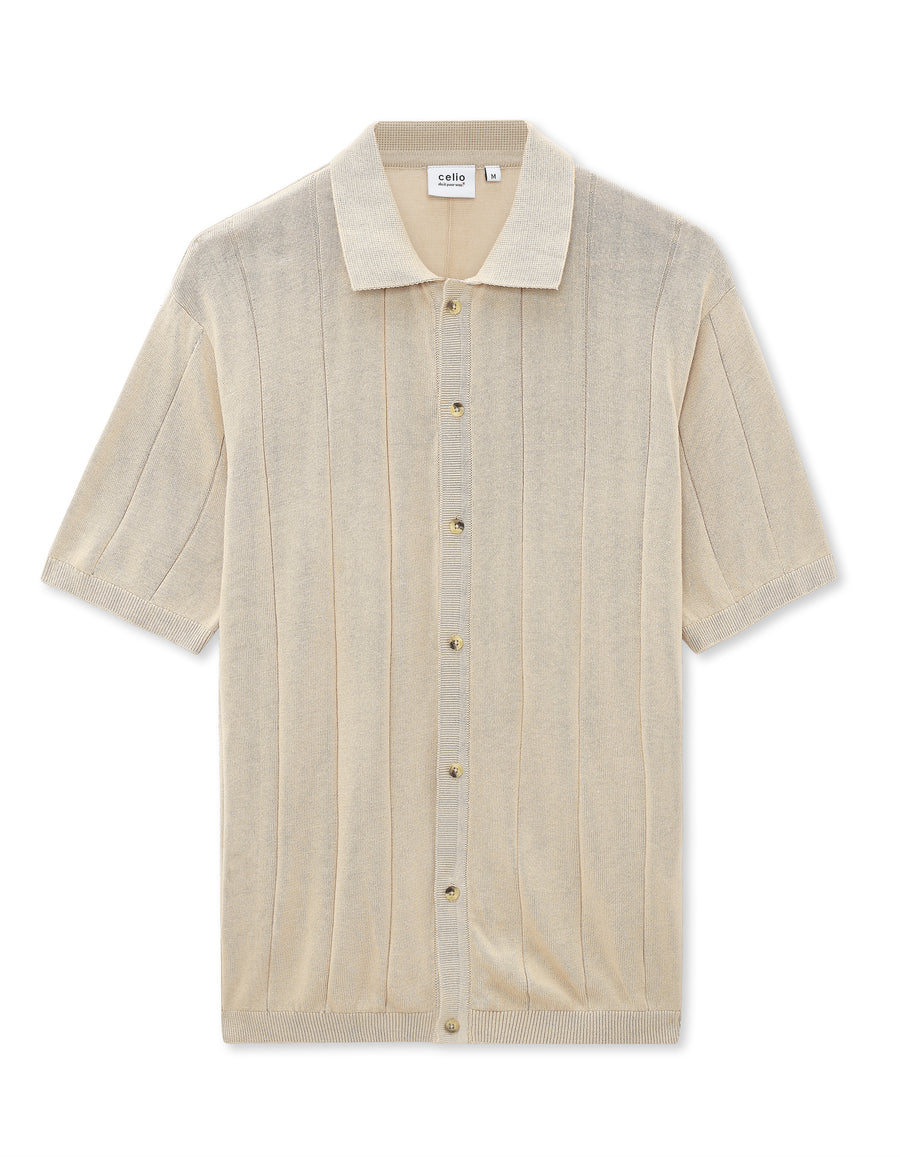 Regular Fit 100% Cotton Regular Collar T-Shirt - Beige