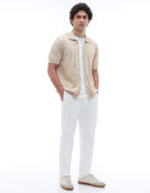 Regular Fit 100% Cotton Regular Collar T-Shirt - Beige