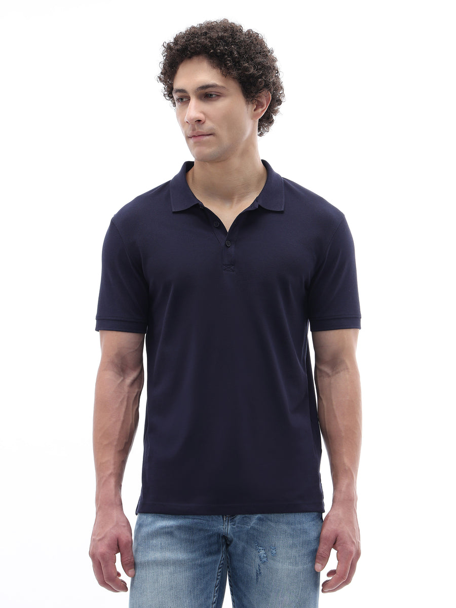 Straight Fit 100% Cotton T-Shirt - Navy Blue