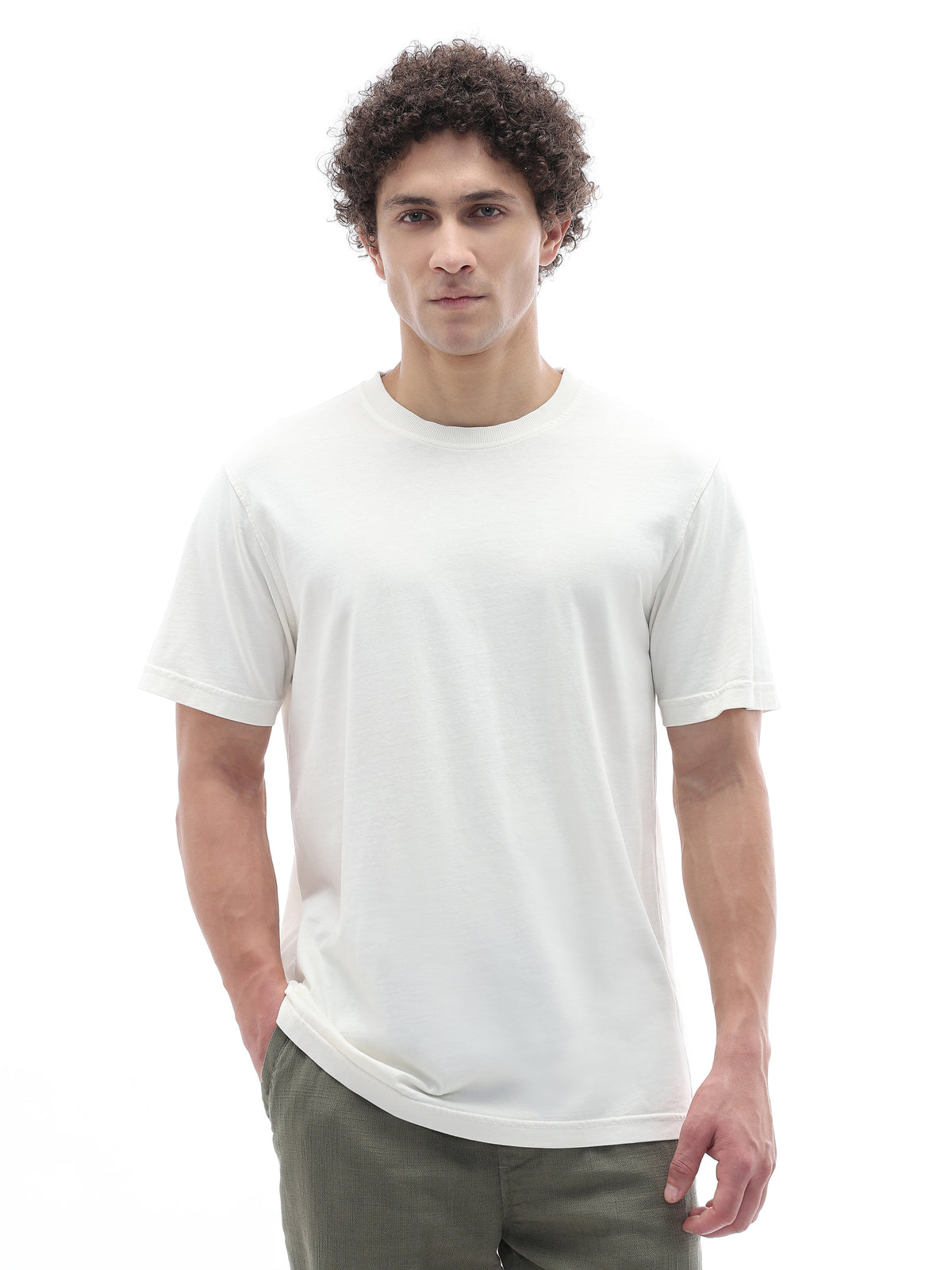Regular Fit 100% Cotton T-Shirt - Off White