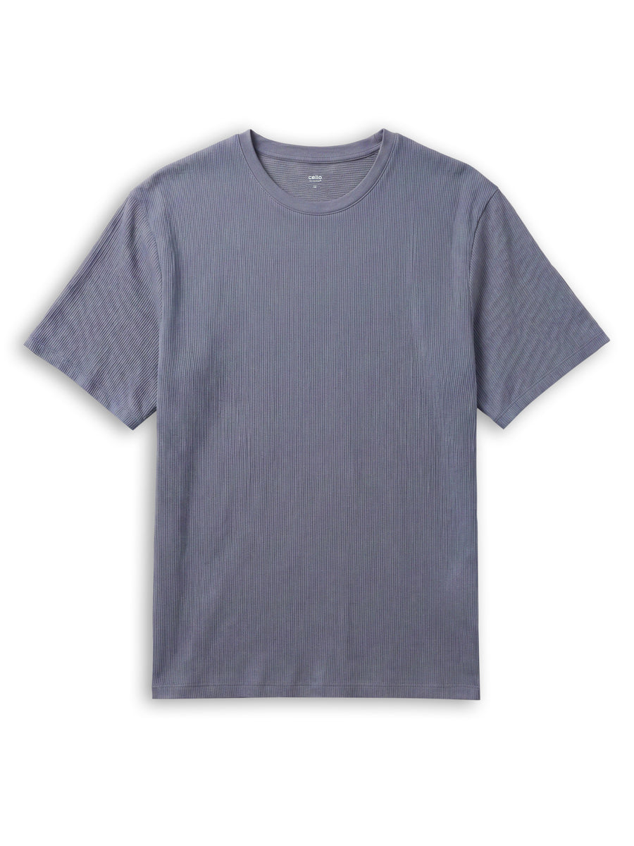 Boxy Fit Crew Neck T-Shirt - Blue