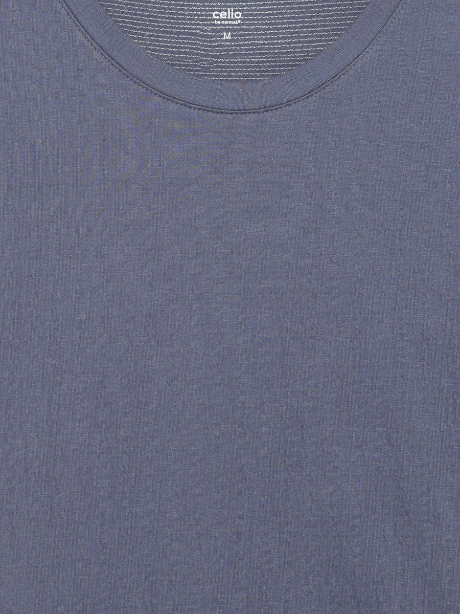 Boxy Fit Crew Neck T-Shirt - Blue