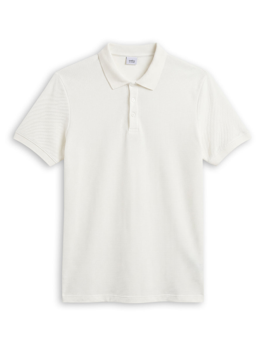 Straight Fit Structured T-Shirt - Off White