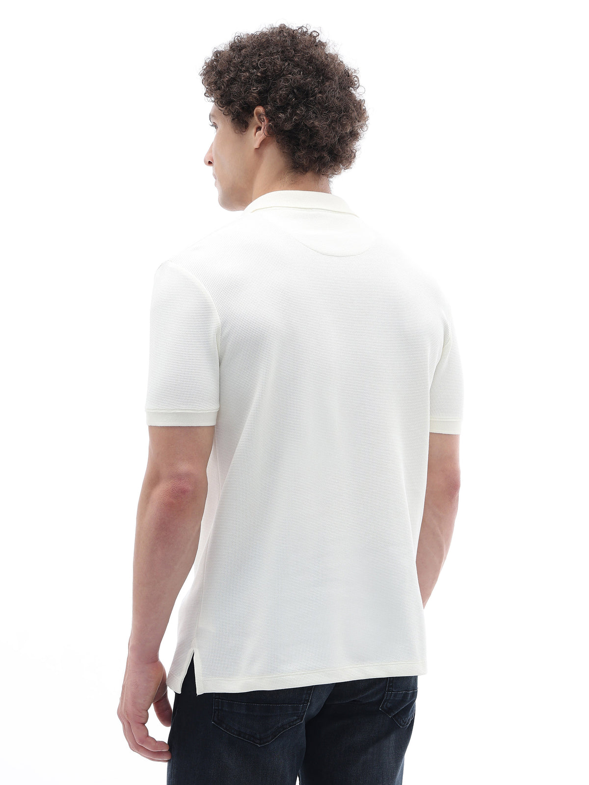 Straight Fit Structured T-Shirt - Off White