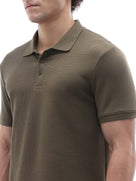 Straight Fit Structured T-Shirt - Olive Green