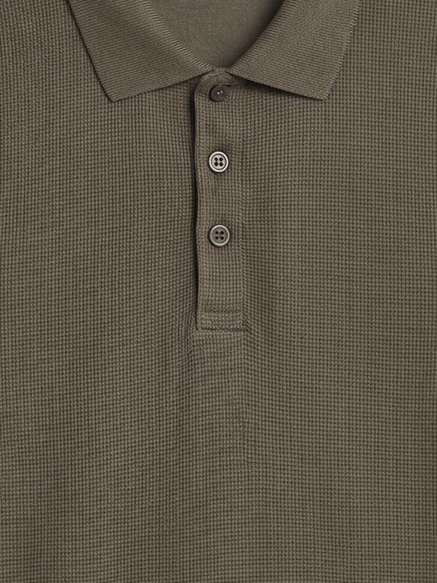 Straight Fit Structured T-Shirt - Olive Green
