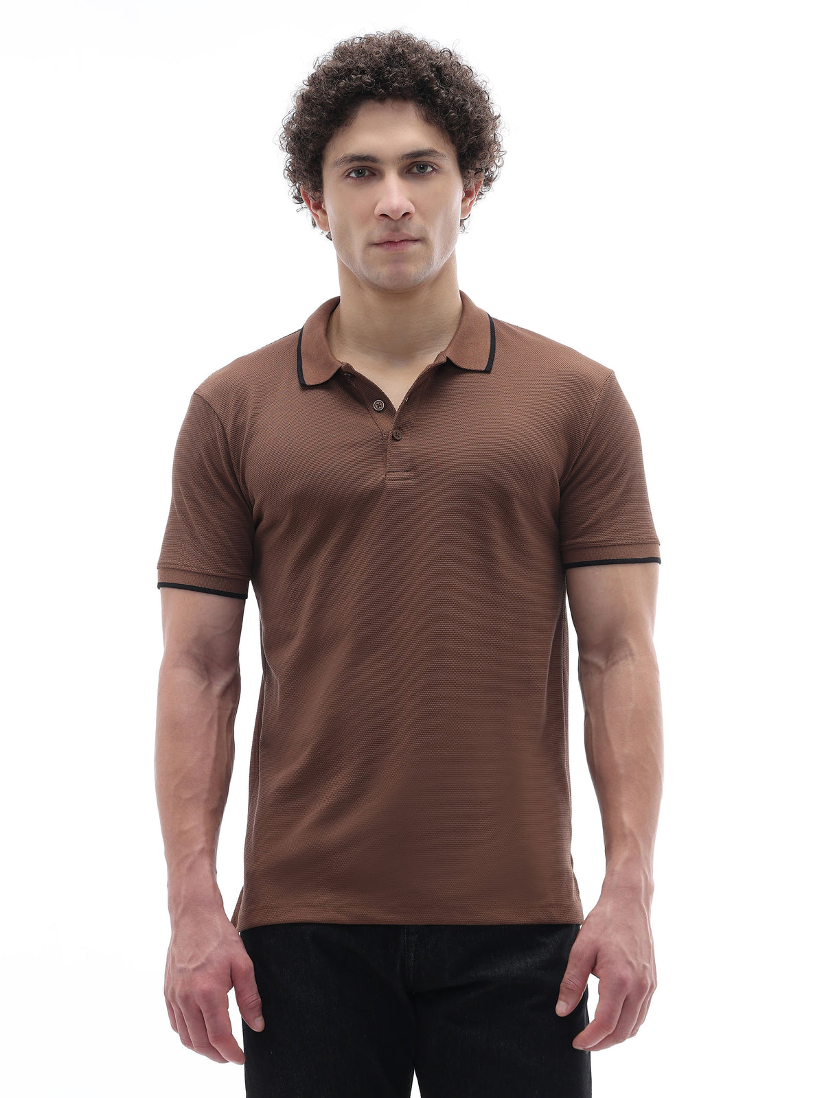 Regular Fit 100% Cotton T-Shirt - Brown