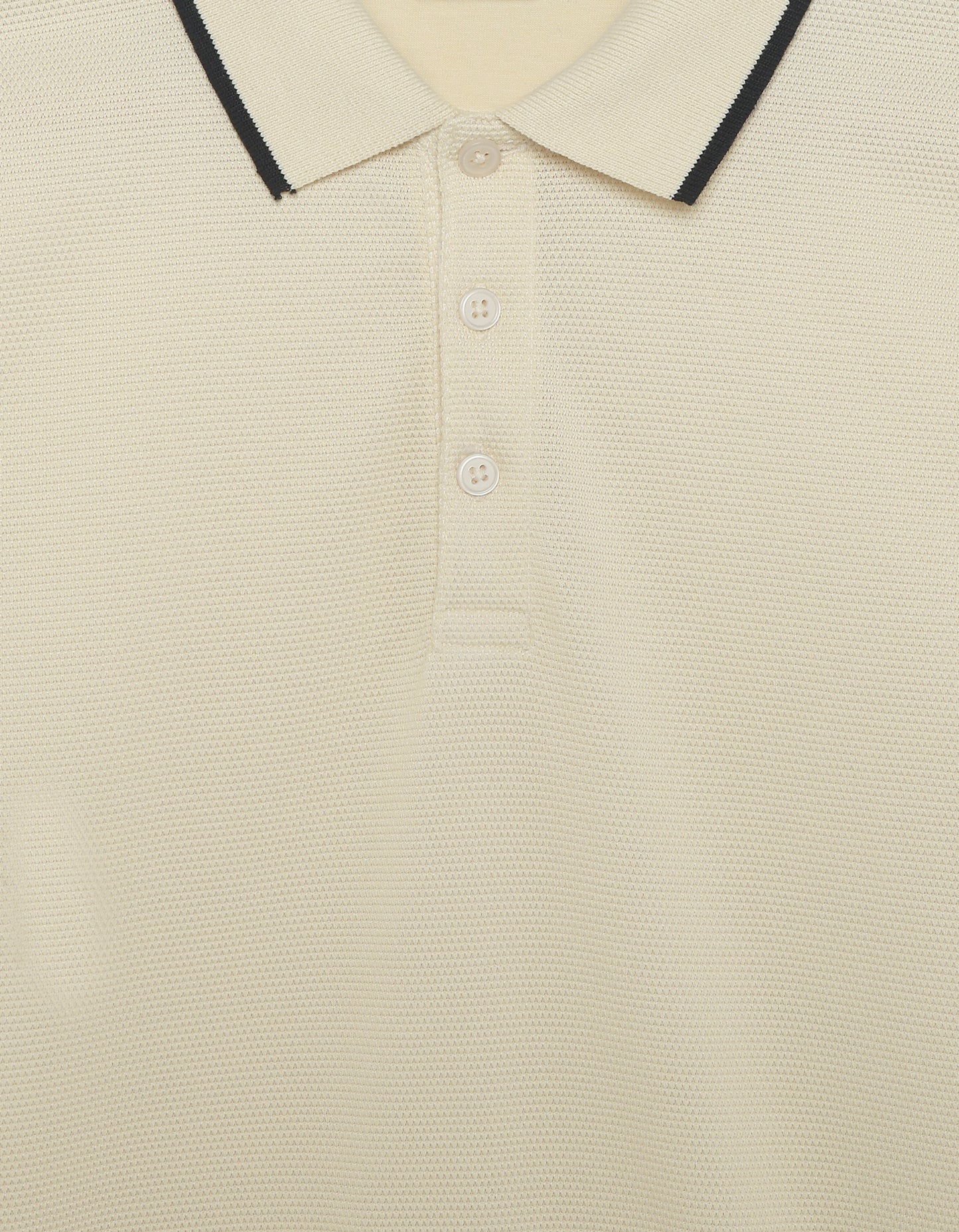 Celio Solid Regular Fit Cotton Cream TShirts