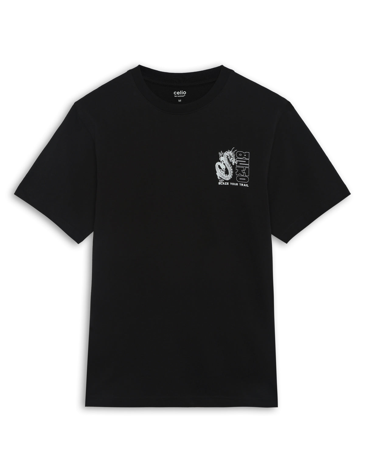 Boxy Fit 100% Cotton T-Shirt - Black