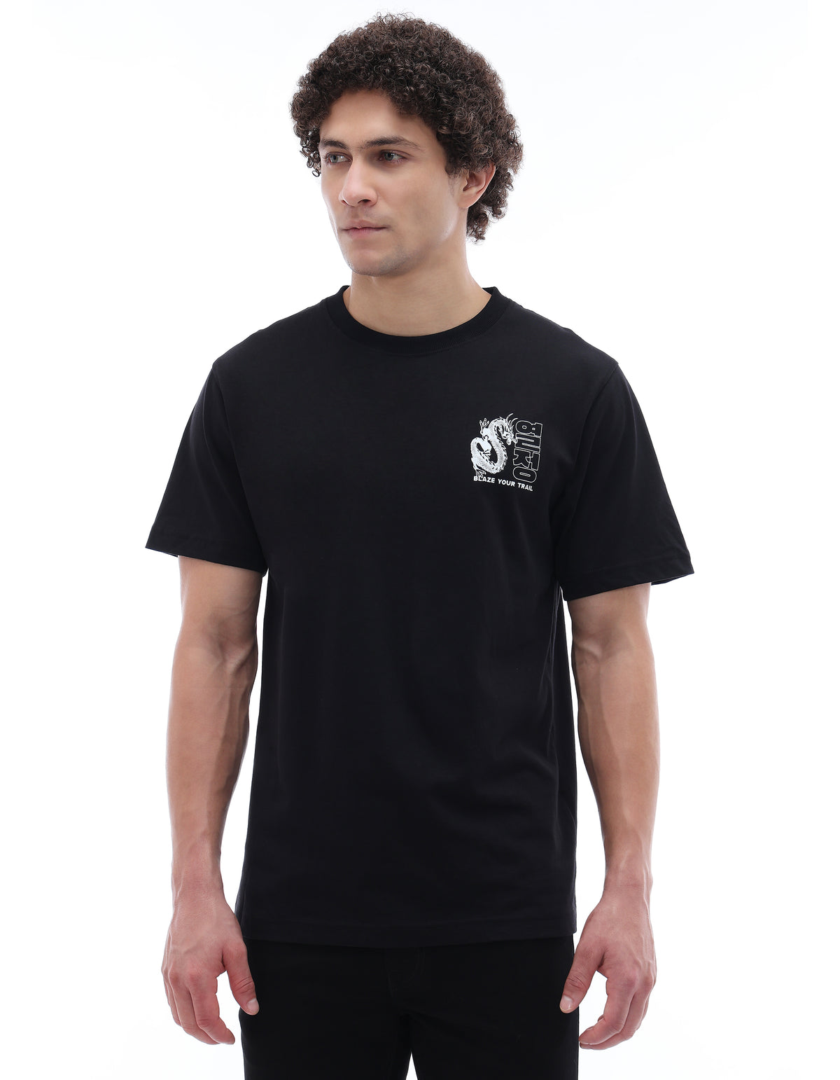 Boxy Fit 100% Cotton T-Shirt - Black