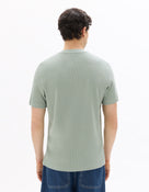 Boxy Fit Stretch Cotton Crew Neck T-Shirt - Green