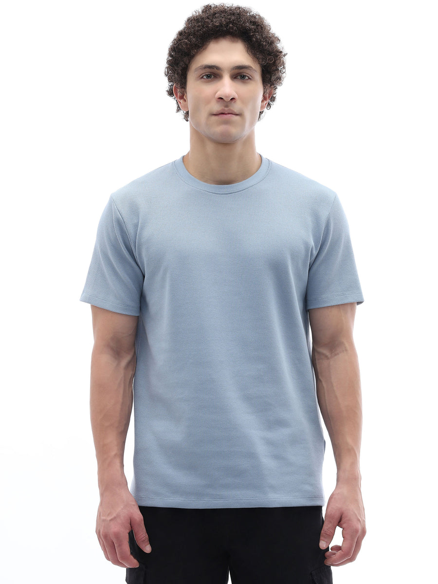 Regular Fit Structured T-Shirt - Blue
