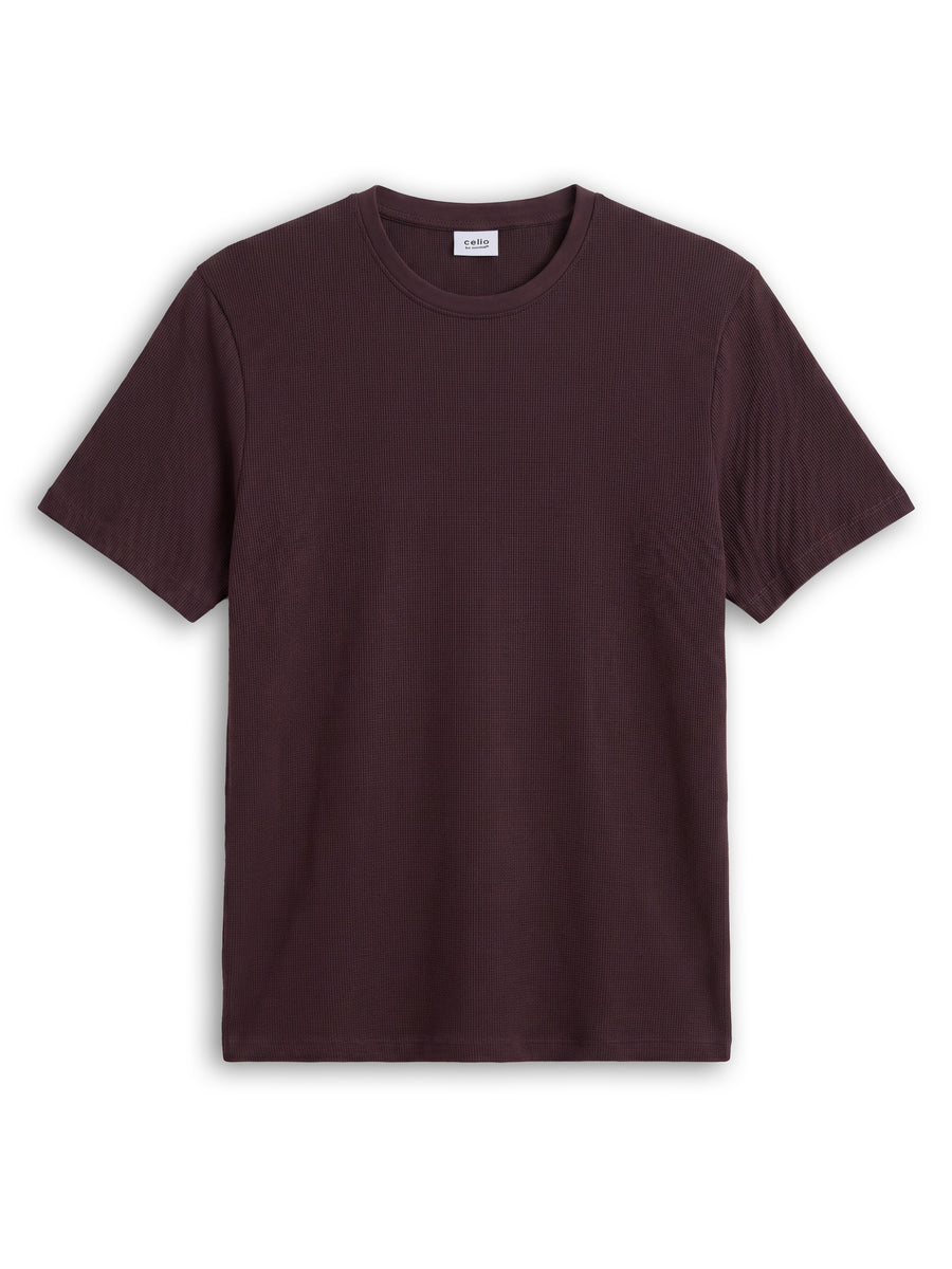 Regular Fit Structured T-Shirt - Brown