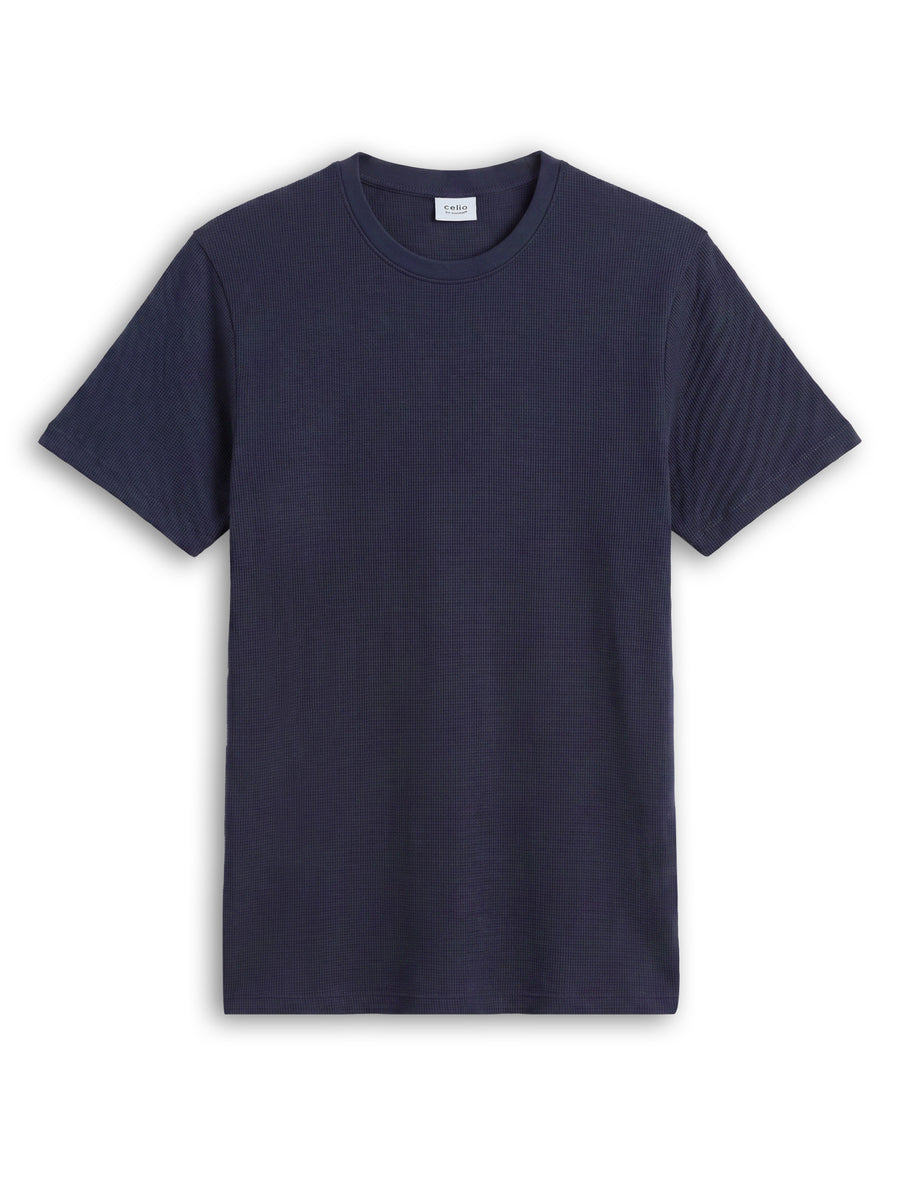 Regular Fit Structured T-Shirt - Navy Blue