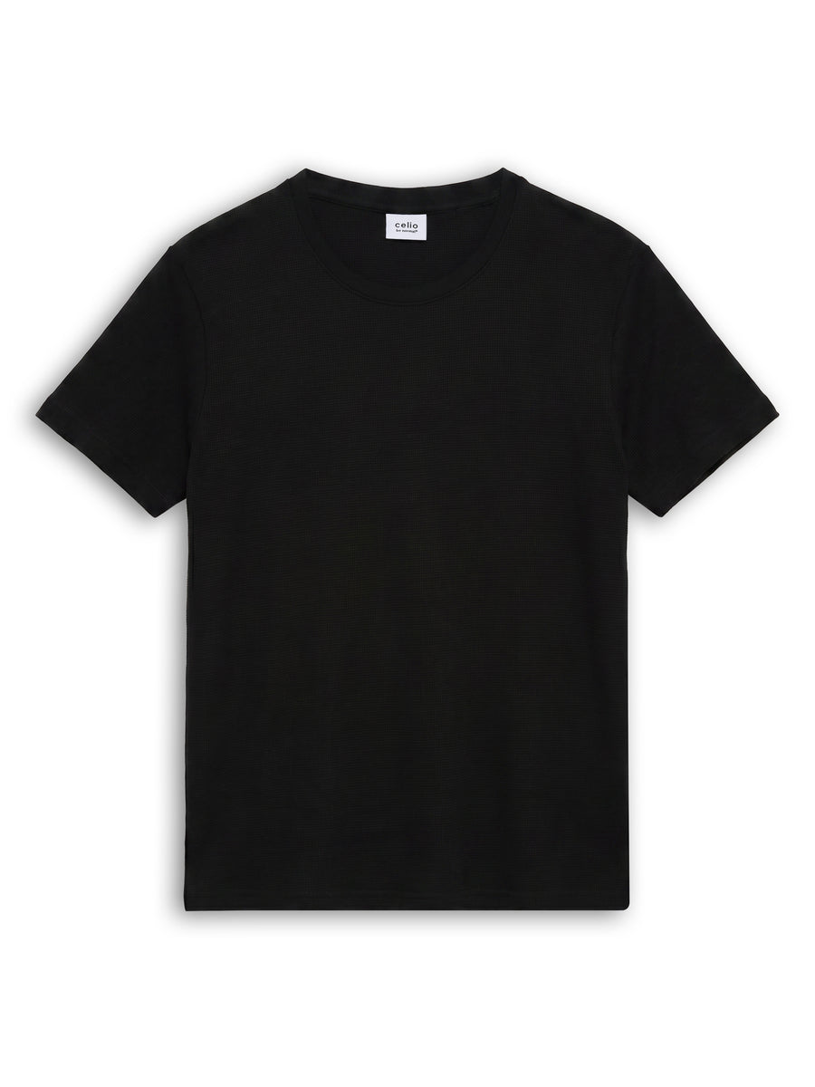 Regular Fit Structured T-Shirt - Black
